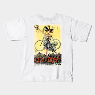 CLEMENT CYCLES Paris Art Nouveau Vintage French Advertising Kids T-Shirt